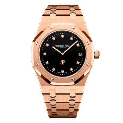 Super Clone Audemars Piguet Royal Oak “Jumbo” Extra-Thin 15207OR.OO.1240OR.01 39mm Black Dial Rose Gold –