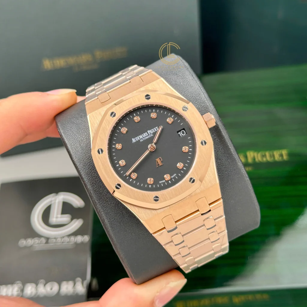 Super Clone Audemars Piguet Royal Oak “Jumbo” Extra-Thin 15207OR.OO.1240OR.01 39mm Black Dial Rose Gold –