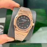 Super Clone Audemars Piguet Royal Oak “Jumbo” Extra-Thin 15207OR.OO.1240OR.01 39mm Black Dial Rose Gold –