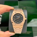 Super Clone Audemars Piguet Royal Oak “Jumbo” Extra-Thin 15207OR.OO.1240OR.01 39mm Black Dial Rose Gold –