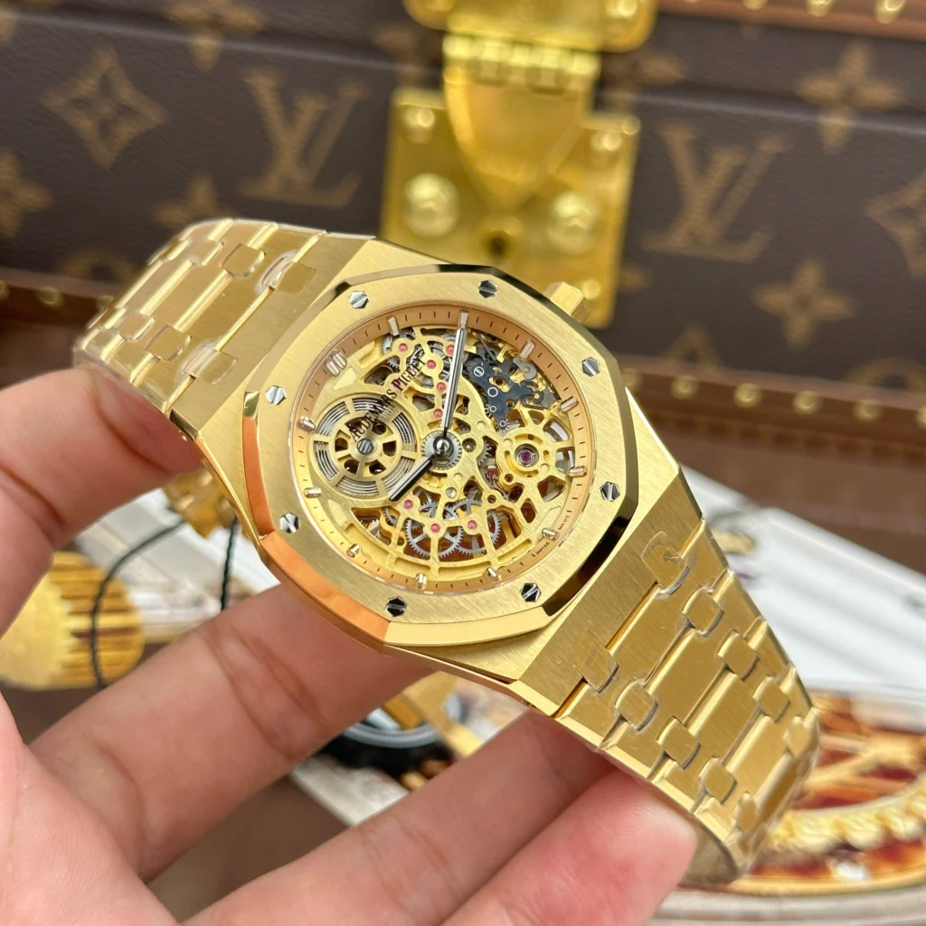Super Clone Audemars Piguet Royal Oak Jumbo Extra-thin Openworked 16204BA.OO.1240BA.01 39mm