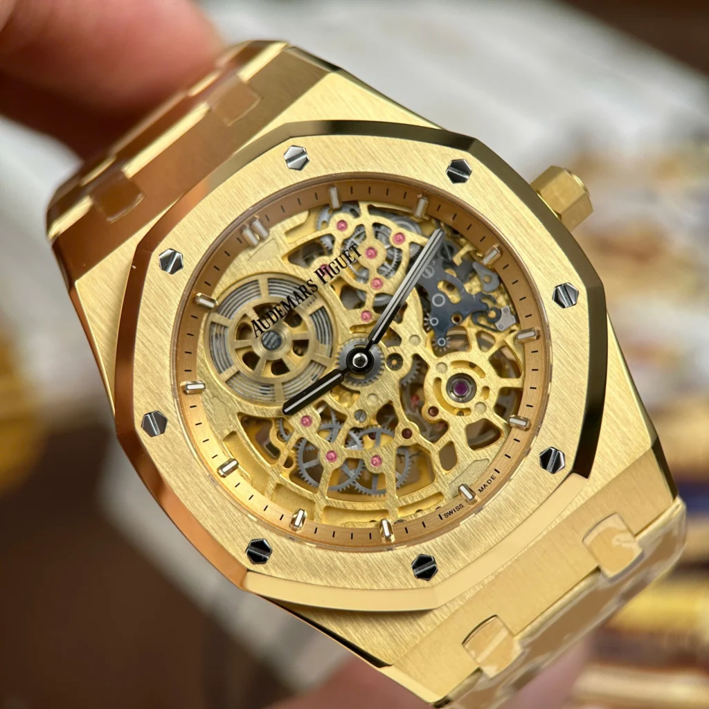 Super Clone Audemars Piguet Royal Oak Jumbo Extra-thin Openworked 16204BA.OO.1240BA.01 39mm