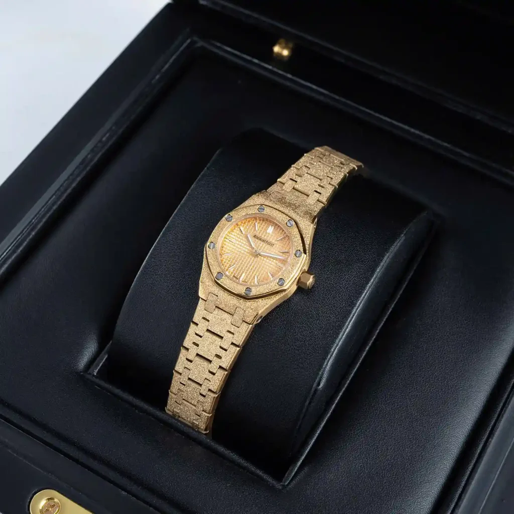 Super Clone Audemars Piguet Royal Oak Mini Frosted Gold 67630BA.GG.1312BA.01