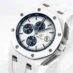 Super Clone Audemars Piguet Royal Oak Offshore Chronograph Ceramic 26402CB 44mm White Dial – — case and bezel