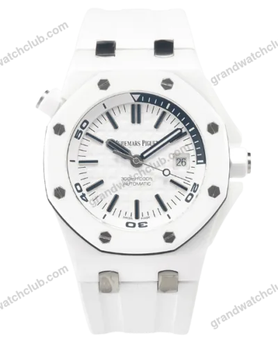 Super Clone Audemars Piguet Royal Oak Offshore Diver 15707CE 42mm White Dial Ceramic