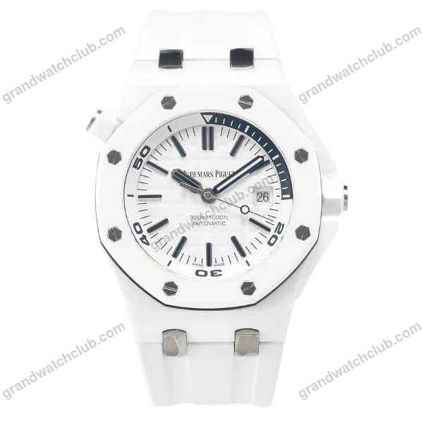 Super Clone Audemars Piguet Royal Oak Offshore Diver 15707CE 42mm White Dial Ceramic