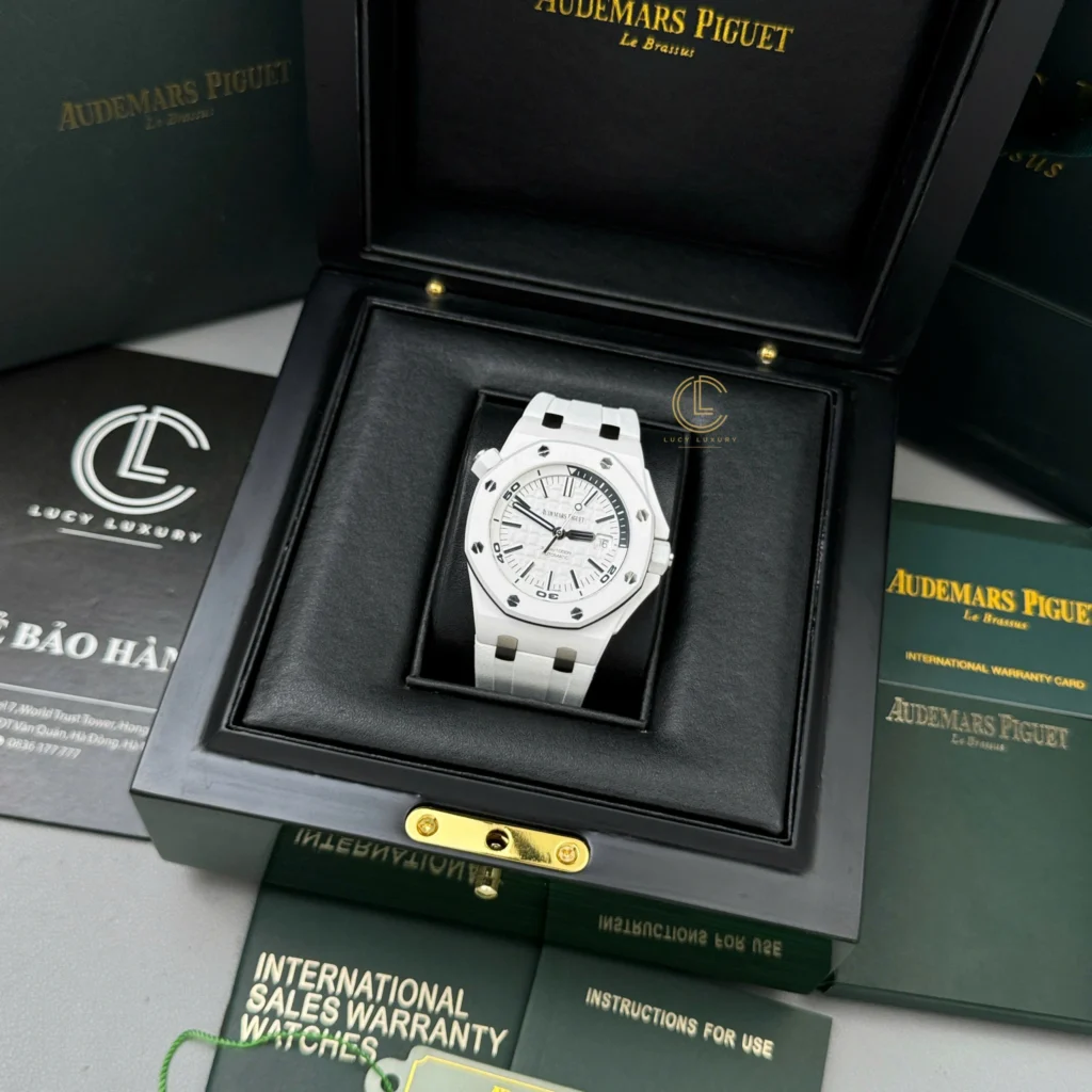 Super Clone Audemars Piguet Royal Oak Offshore Diver 15707CE 42mm White Dial Ceramic