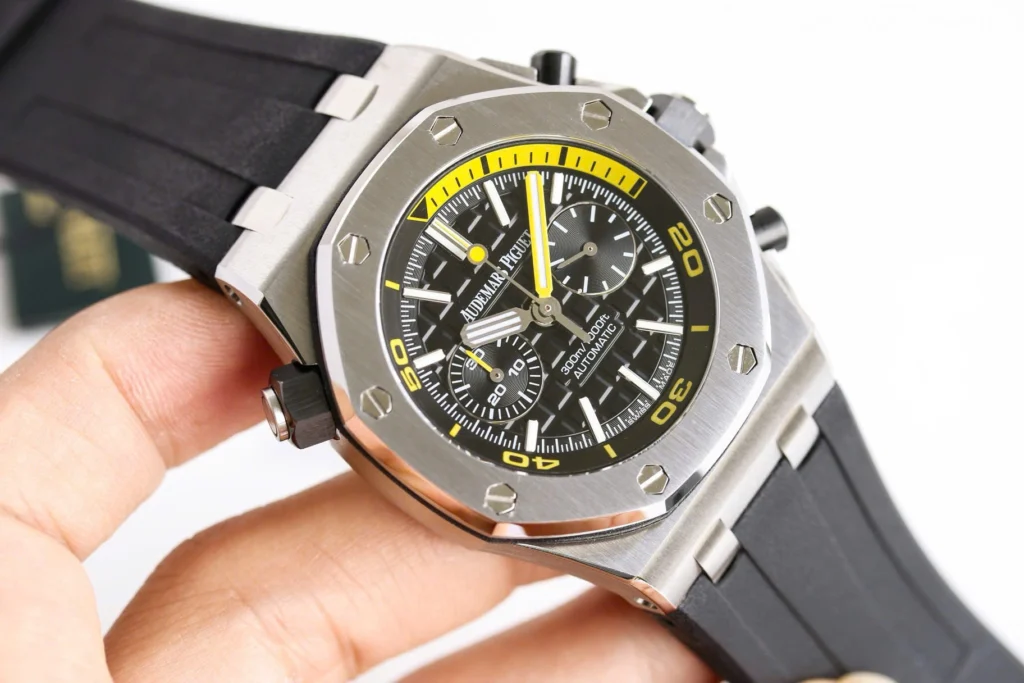 Super Clone Audemars Piguet Royal Oak Offshore Diver Chronograph Black Yellow 26703ST 42mm