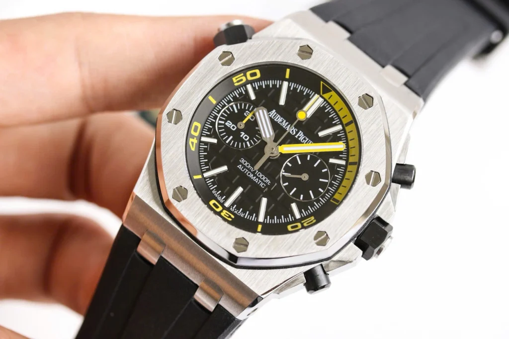 Super Clone Audemars Piguet Royal Oak Offshore Diver Chronograph Black Yellow 26703ST 42mm