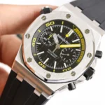 Super Clone Audemars Piguet Royal Oak Offshore Diver Chronograph Black Yellow 26703ST 42mm