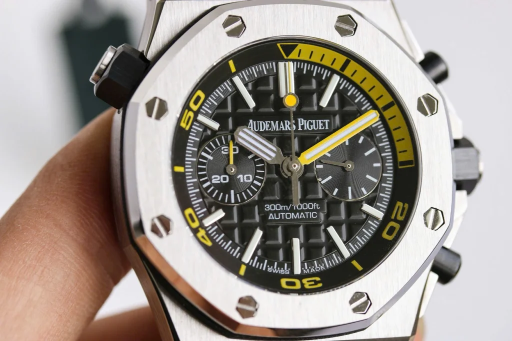 Super Clone Audemars Piguet Royal Oak Offshore Diver Chronograph Black Yellow 26703ST 42mm
