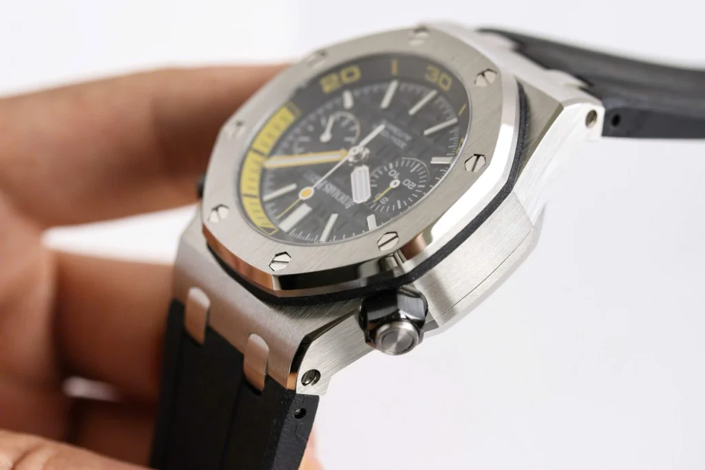 Super Clone Audemars Piguet Royal Oak Offshore Diver Chronograph Black Yellow 26703ST 42mm