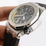 Super Clone Audemars Piguet Royal Oak Offshore Diver Chronograph Black Yellow 26703ST 42mm