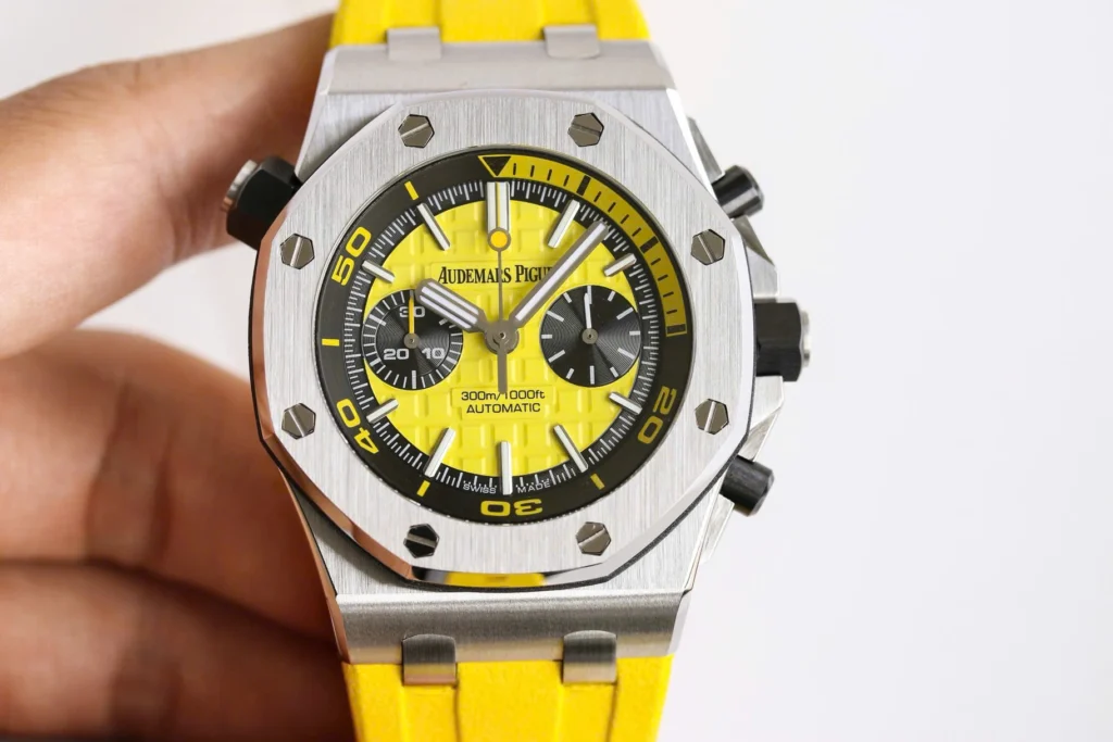 Super Clone Audemars Piguet Royal Oak Offshore Diver Chronograph in Yellow 26703ST 42mm
