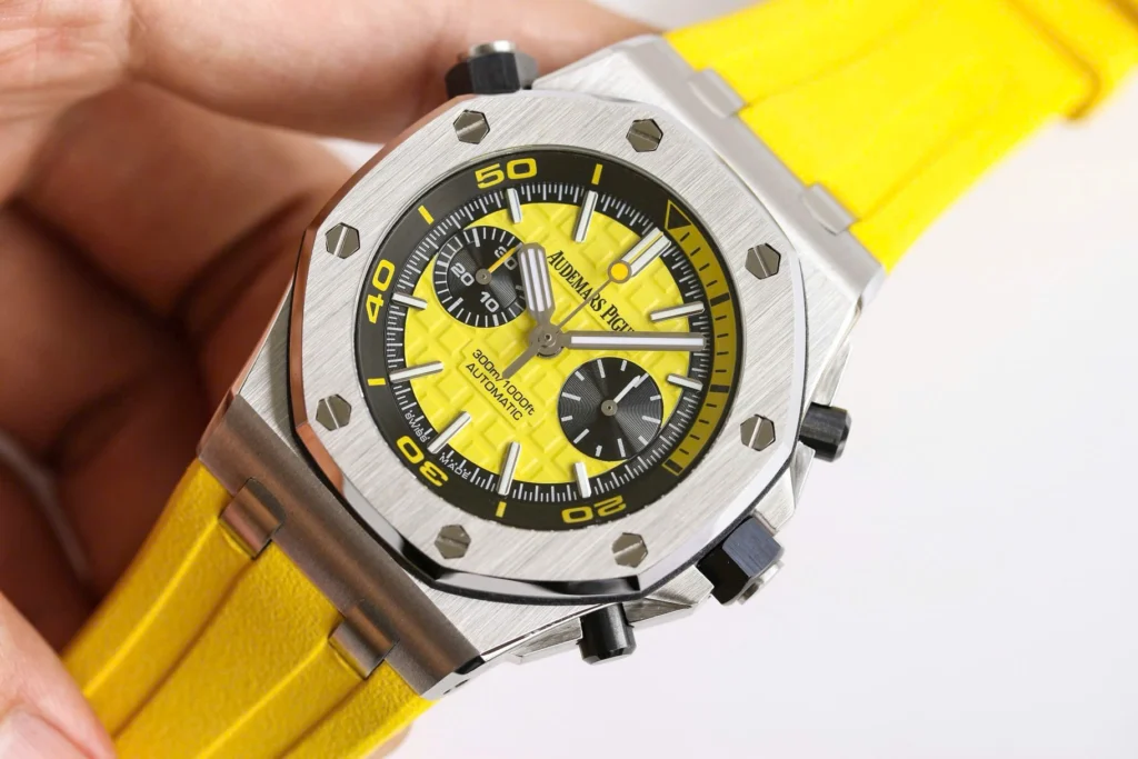 Super Clone Audemars Piguet Royal Oak Offshore Diver Chronograph in Yellow 26703ST 42mm