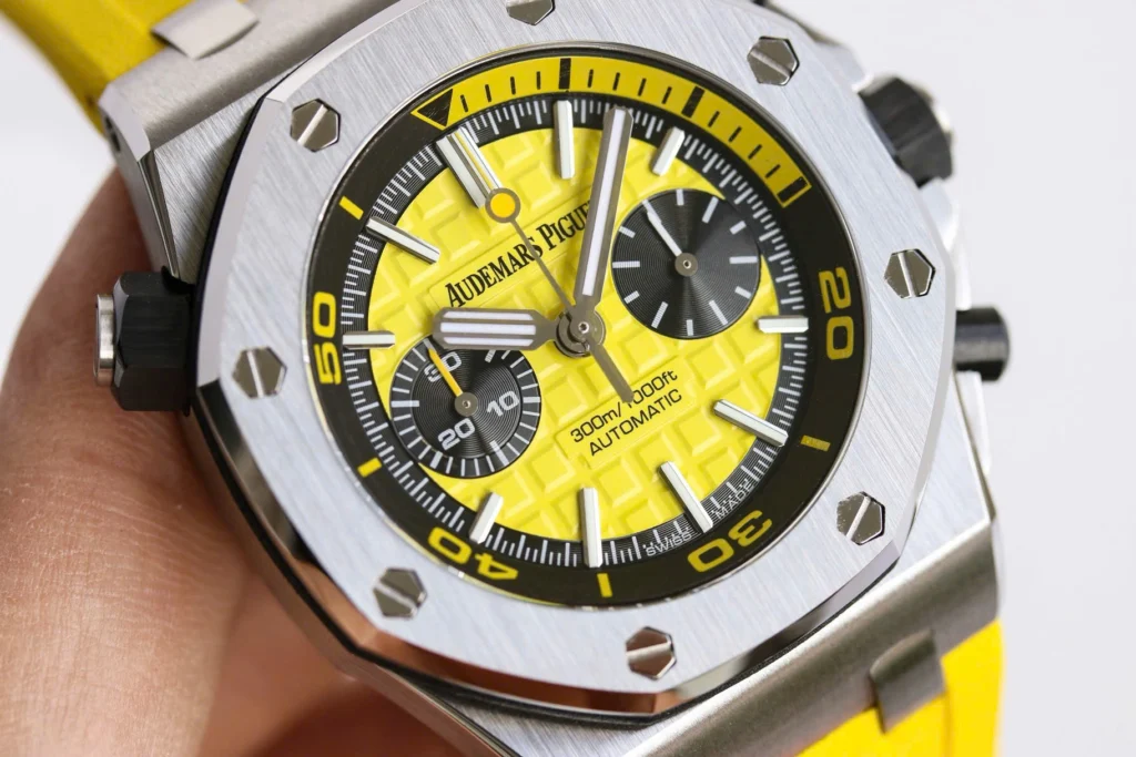 Super Clone Audemars Piguet Royal Oak Offshore Diver Chronograph in Yellow 26703ST 42mm