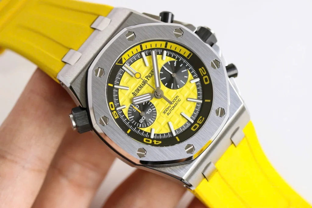 Super Clone Audemars Piguet Royal Oak Offshore Diver Chronograph in Yellow 26703ST 42mm