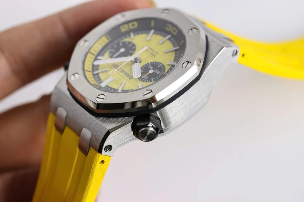 Super Clone Audemars Piguet Royal Oak Offshore Diver Chronograph in Yellow 26703ST 42mm