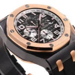 Super Clone Audemars Piguet Royal Oak Offshore Selfwinding Chronograph 26420RO 44mm Black Dial Rose Gold –