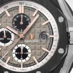 Super Clone Audemars Piguet Royal Oak Offshore Selfwinding Chronograph Black 26415CE 44mm Grey Dial – — clasp and links