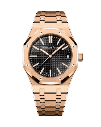 Super Clone Audemars Piguet Royal Oak Selfwinding 15400OR 41mm Black Dial Rose Gold –