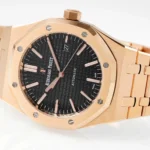 Super Clone Audemars Piguet Royal Oak Selfwinding 15400OR 41mm Black Dial Rose Gold –