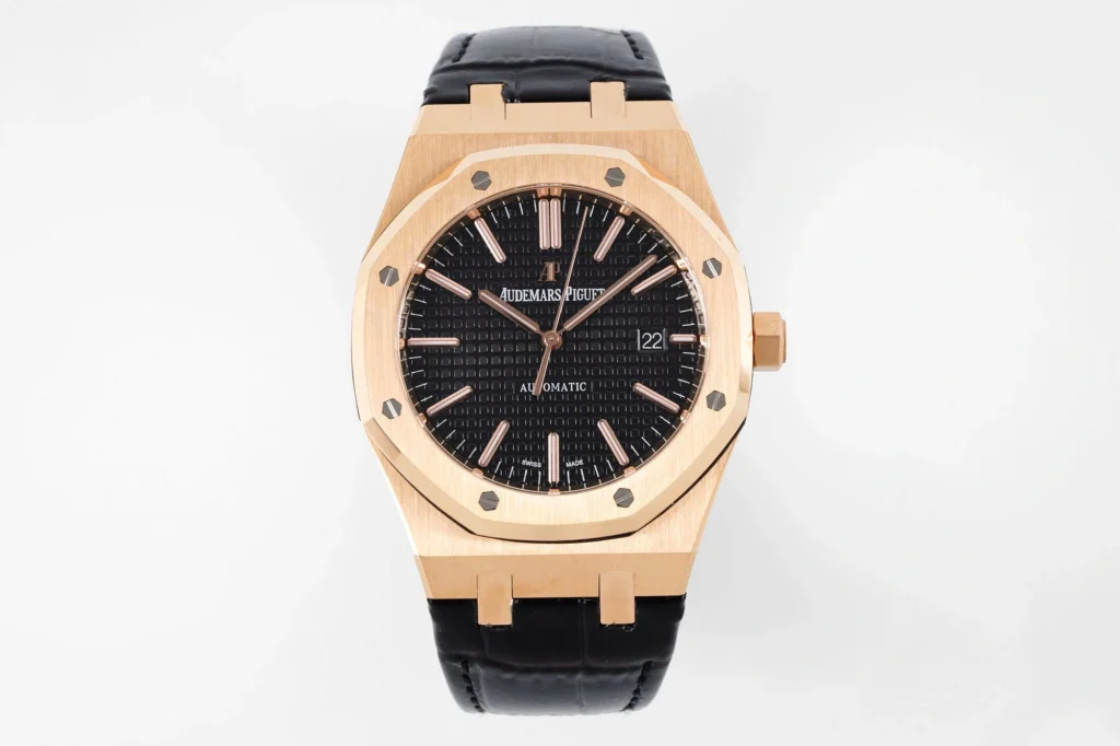 Super Clone Audemars Piguet Royal Oak Selfwinding 15400OR 41mm Rose Gold Steel — dial close-up