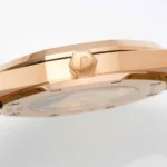 Super Clone Audemars Piguet Royal Oak Selfwinding 15400OR 41mm Rose Gold Steel — on leather display
