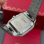 Super Clone Cartier Santos De Cartier 39.8mm Blue Dial Full Moissanite HongKong – Customize Diamod