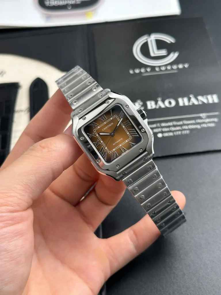 Super Clone Cartier Santos De Cartier Chocolate Dial WSSA0065 35.5mm