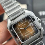 Super Clone Cartier Santos De Cartier Chocolate Dial WSSA0065 35.5mm