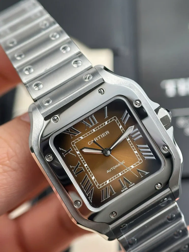 Super Clone Cartier Santos De Cartier Chocolate Dial WSSA0065 35.5mm