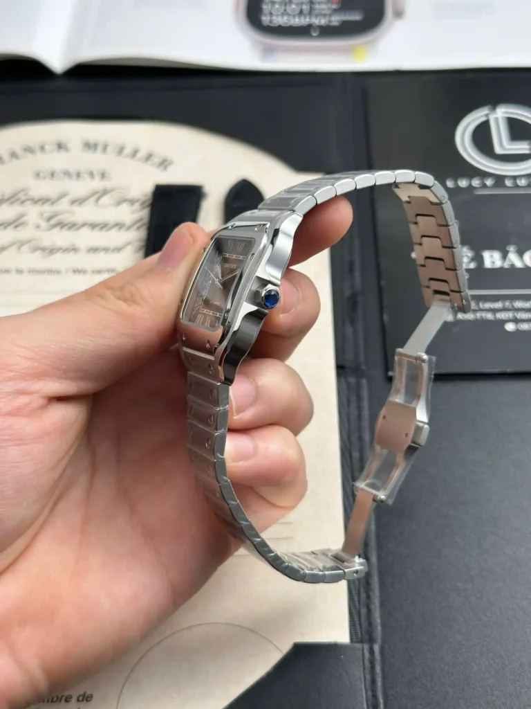 Super Clone Cartier Santos De Cartier Chocolate Dial WSSA0065 35.5mm