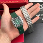 Super Clone Cartier Santos De Cartier Green Dial Large WSSA0062 39.8mm