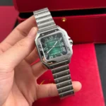 Super Clone Cartier Santos De Cartier Green Dial Large WSSA0062 39.8mm