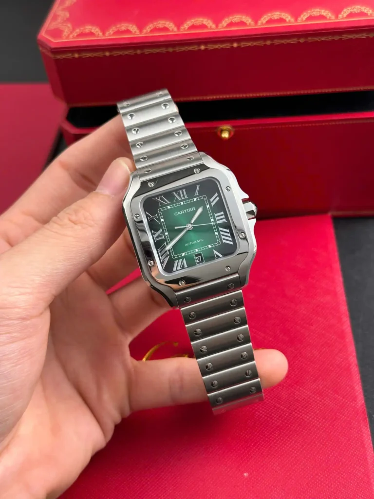 Super Clone Cartier Santos De Cartier Green Dial Large WSSA0062 39.8mm