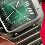 Super Clone Cartier Santos De Cartier Green Dial Large WSSA0062 39.8mm