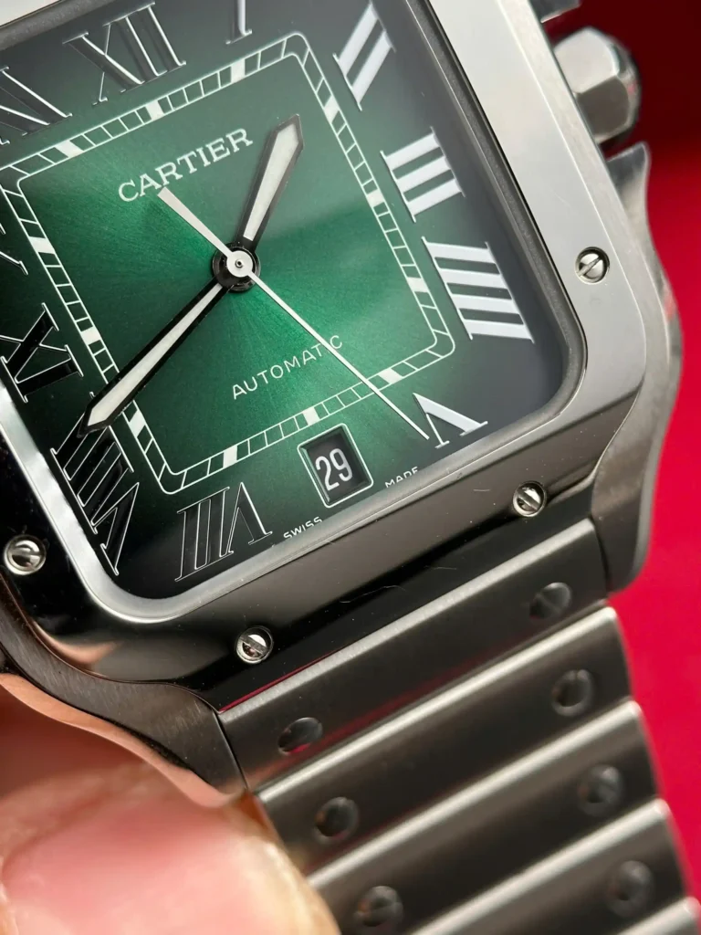 Super Clone Cartier Santos De Cartier Green Dial Large WSSA0062 39.8mm