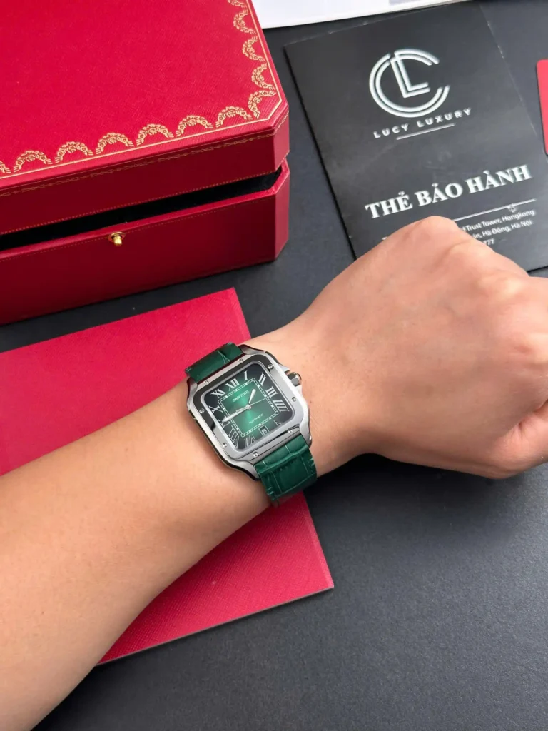 Super Clone Cartier Santos De Cartier Green Dial Large WSSA0062 39.8mm