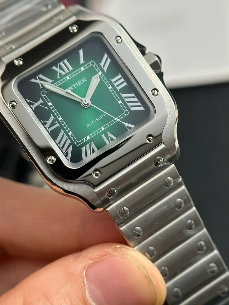 Super Clone Cartier Santos De Cartier Medium Green WSSA0061 35.5mm – Swiss SuperClone