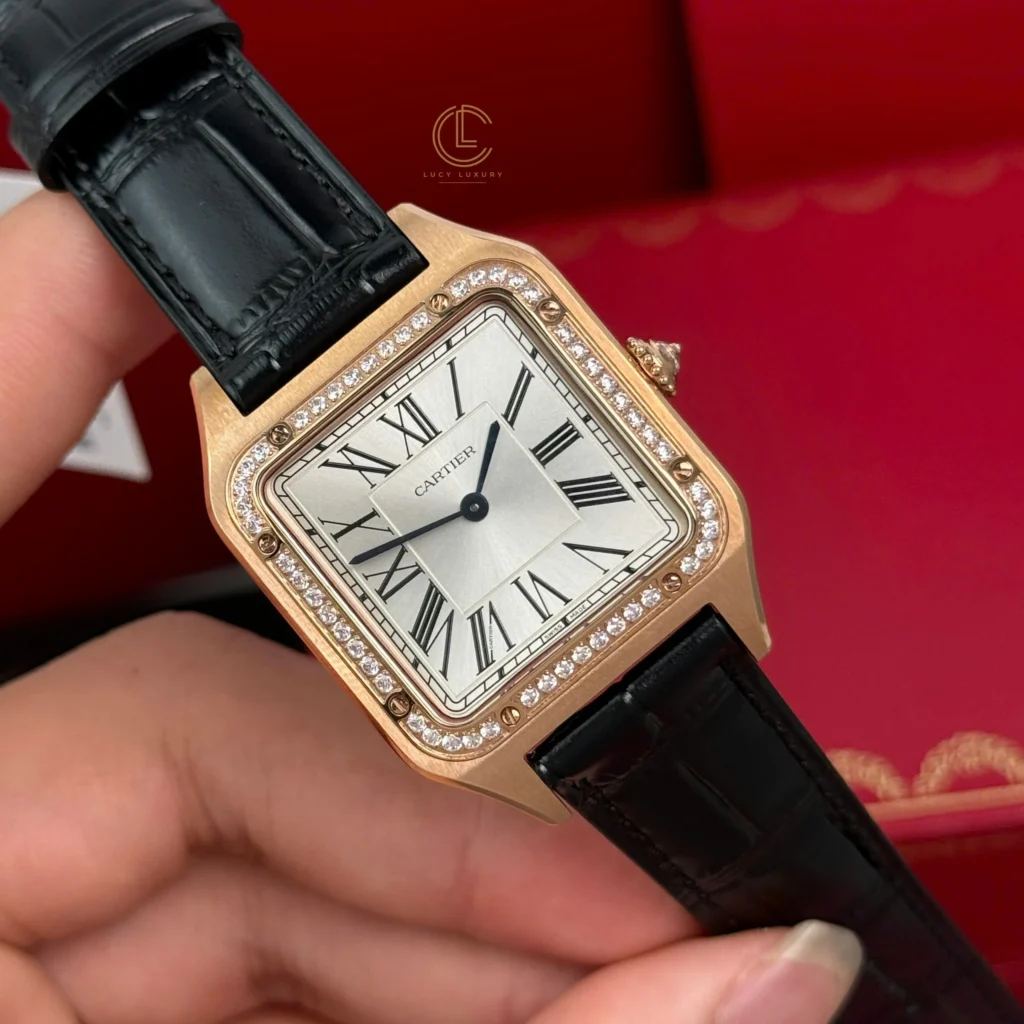 Super Clone Cartier Santos-Dumont WJSA0016 43..5mm x 31.4mm Rose Gold