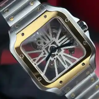 Super Clone Cartier Santos Large Skeleton WHSA0012