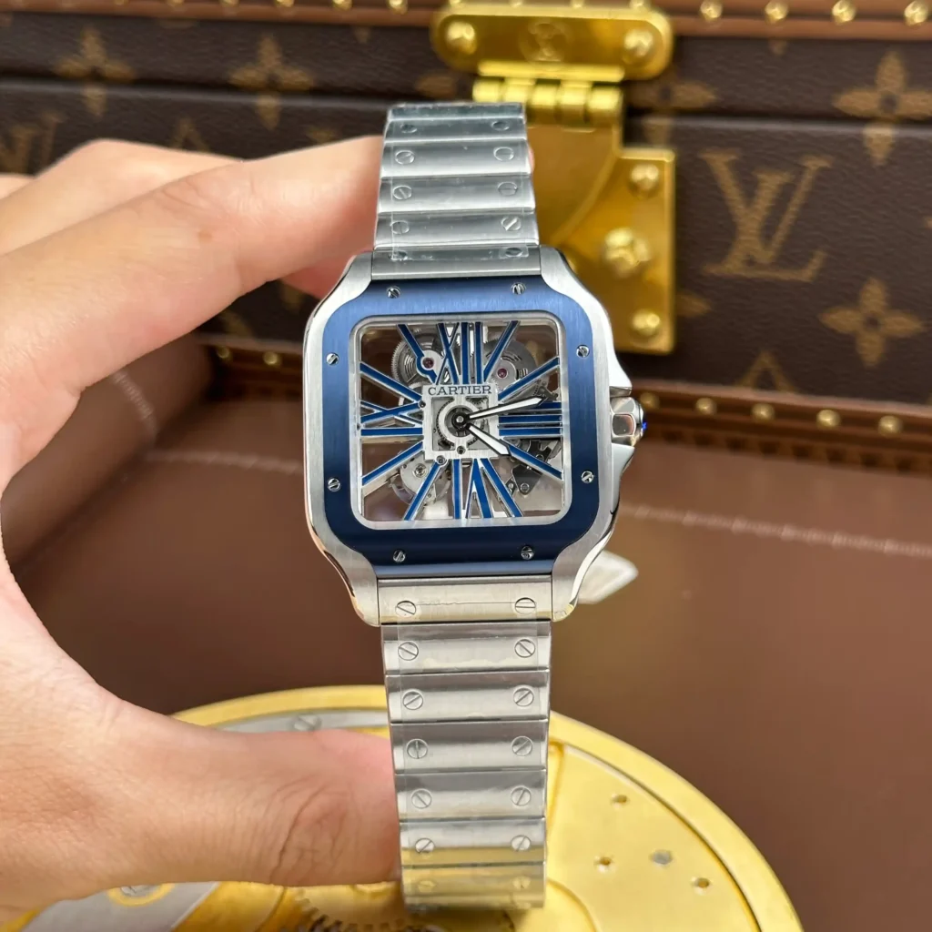Super Clone Cartier Santos Large Skeleton WHSA0026 39mm
