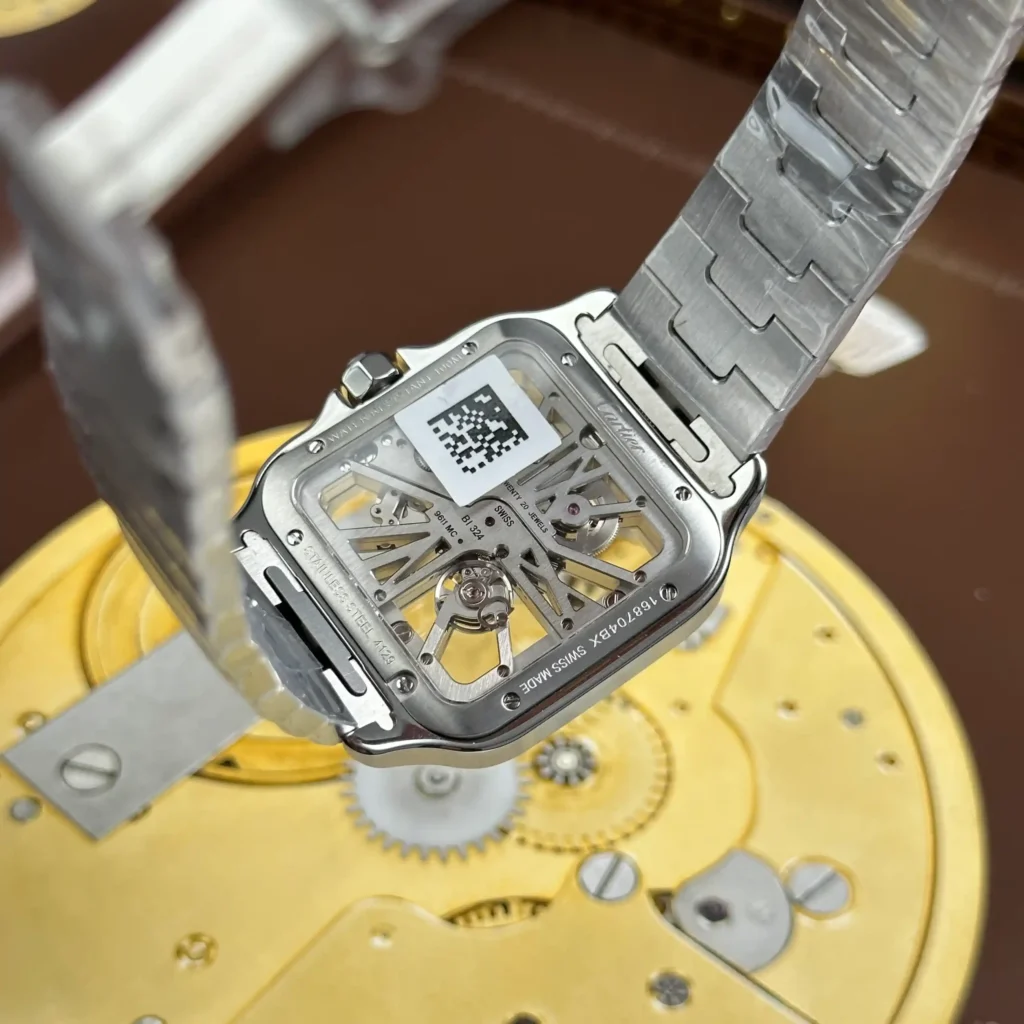 Super Clone Cartier Santos Large Skeleton WHSA0026 39mm