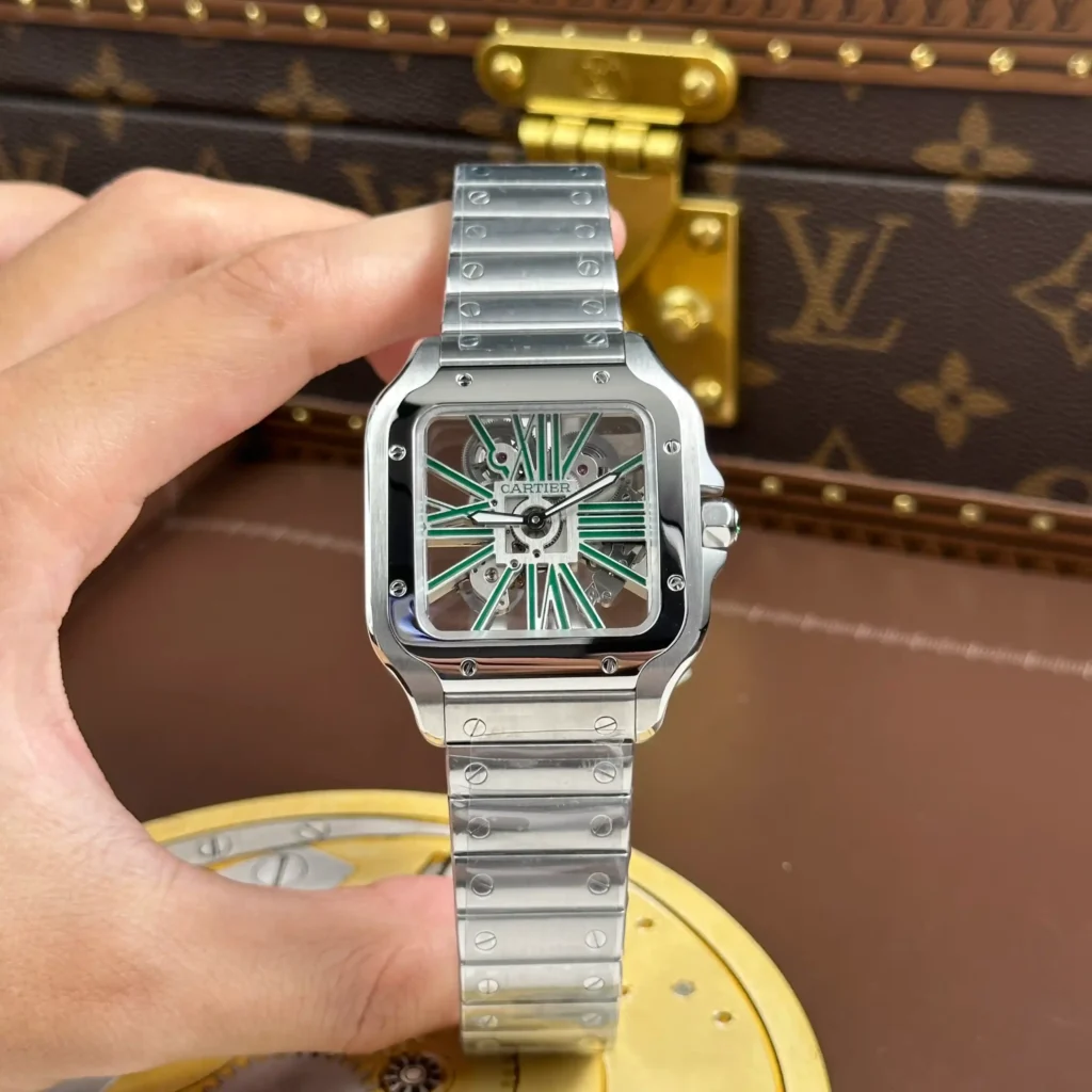 Super Clone Cartier Santos Large Skeleton WHSA0028 39mm