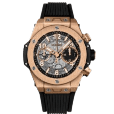 Super Clone Hublot Big Bang 42mm Rubber Strap Gold