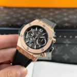 Super Clone Hublot Big Bang 42mm Rubber Strap Gold