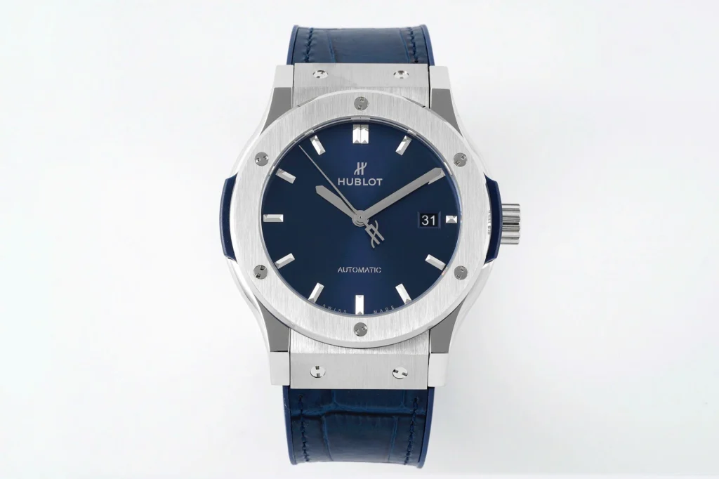Super Clone Hublot Classic Fusion 542.NX.7170.LR 41mm Blue Dial – — dial close-up