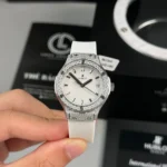 Super Clone Hublot Classic Fusion Diamonds Moissanite Pave 33mm White Dial – Handcrafted Diamod – Swiss SuperClone