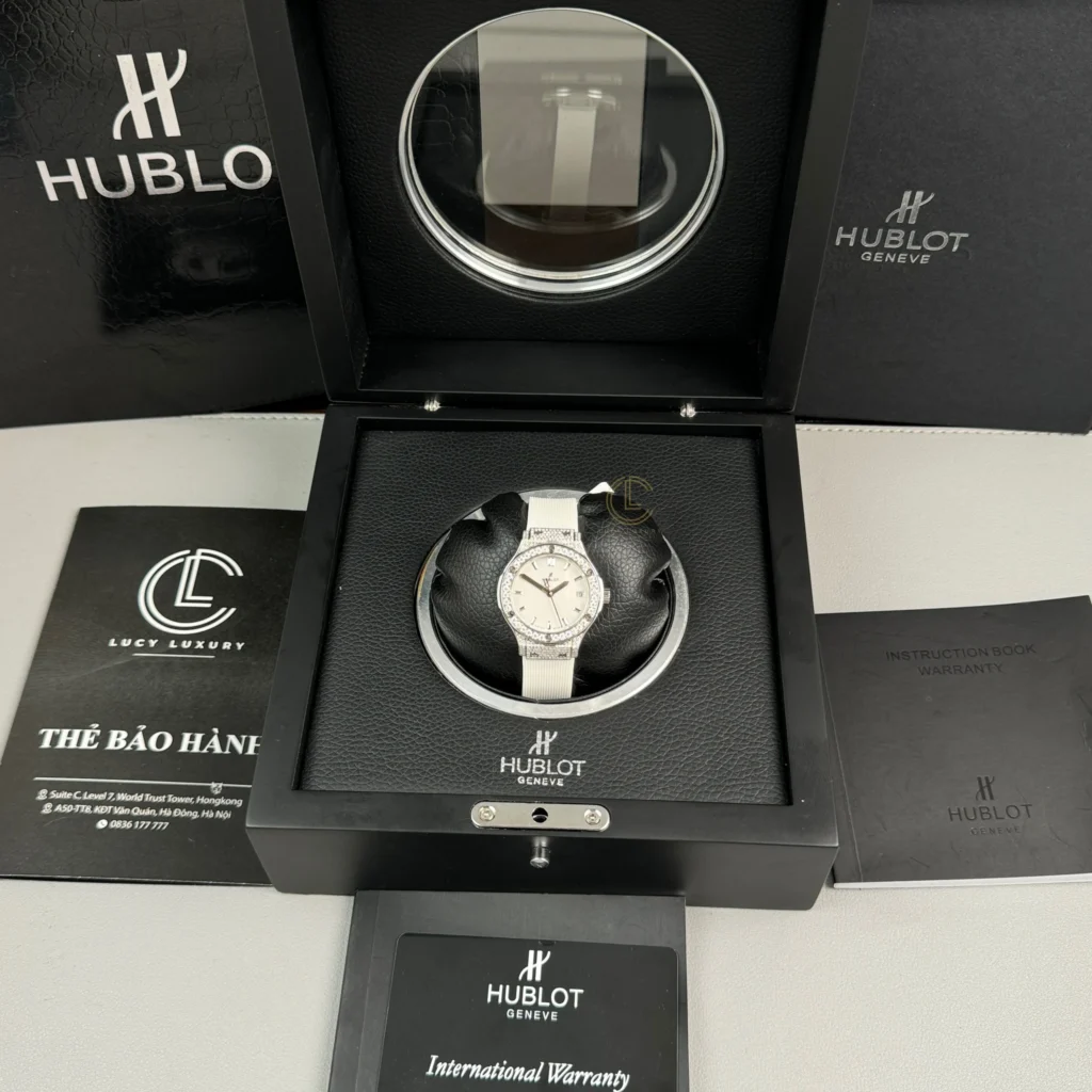 Super Clone Hublot Classic Fusion Diamonds Moissanite Pave 33mm White Dial – Handcrafted Diamod – Swiss SuperClone